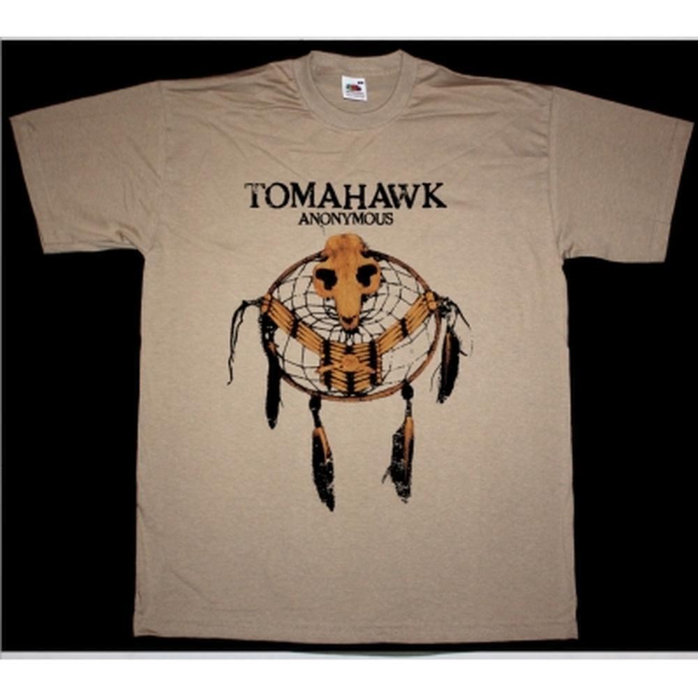 Tomahawk Anonymous Retro Music Fan Graphic New Khaki T-Shirt